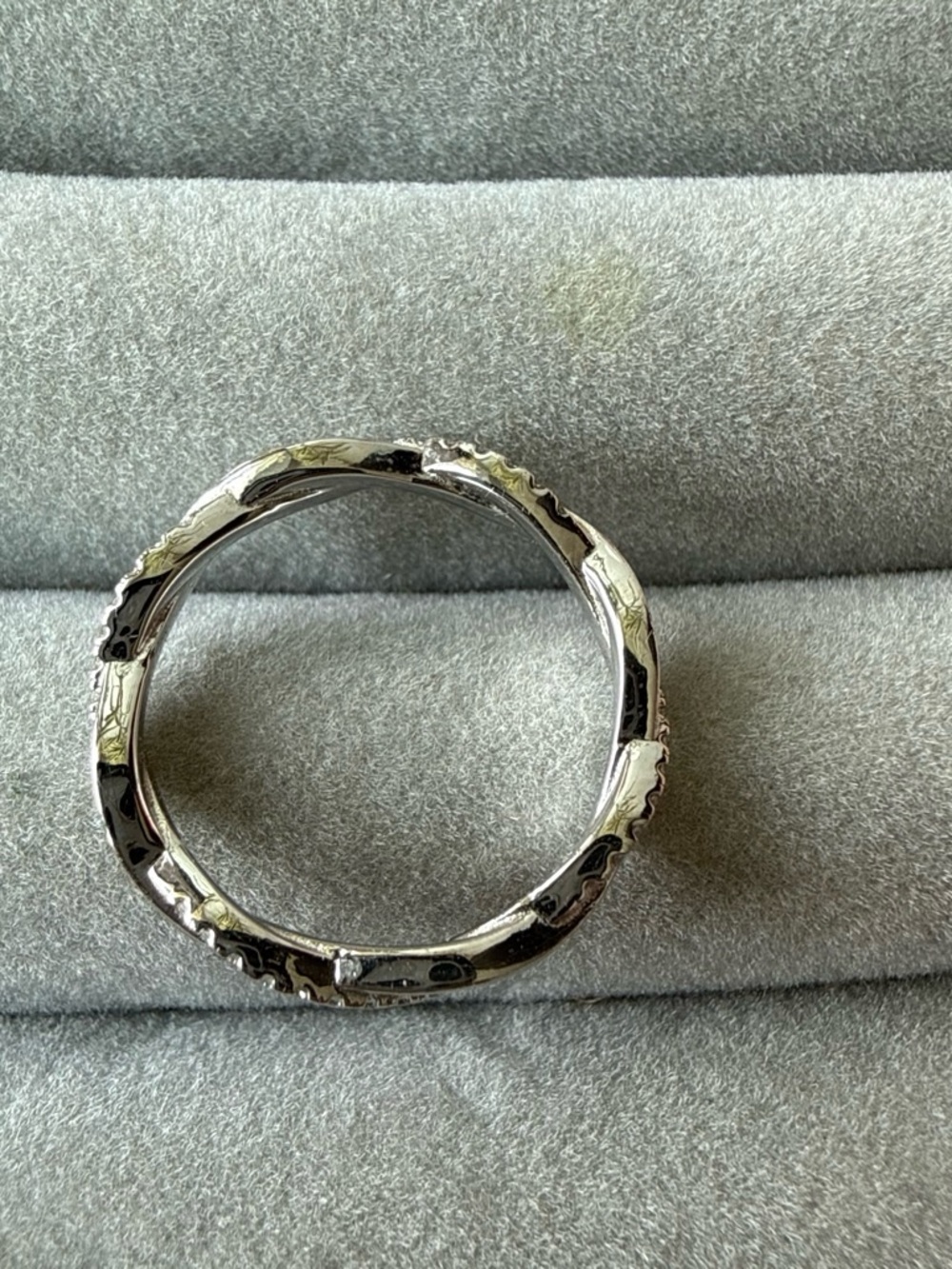 ROSS-SIMONS .15 ct Diamond Twisted Ring in Sterling Silver Size 6.5 - Picture 3 of 3